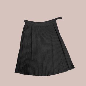 Vintage Black Wool Pleated Short Skirt 🖤 Belt Attached